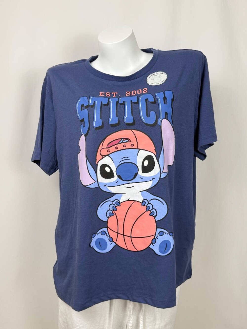 Disney Stitch T-Shirt Large Blue Graphic Tee